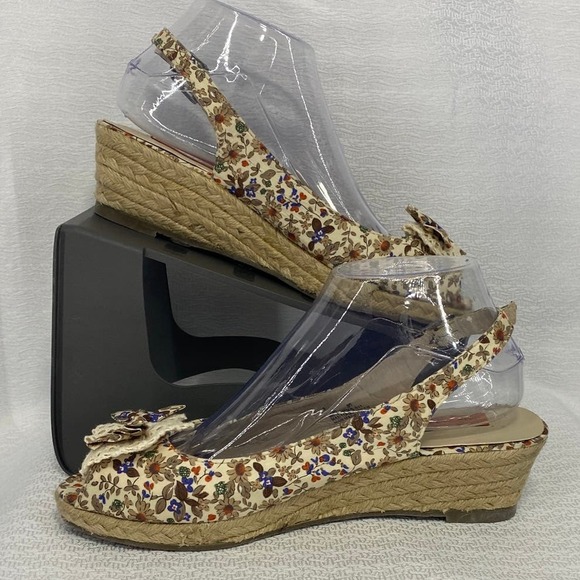 Miz Mooz Shoes - Miz Mooz AJDA Floral Espadrille Wedge Sandals Size 39